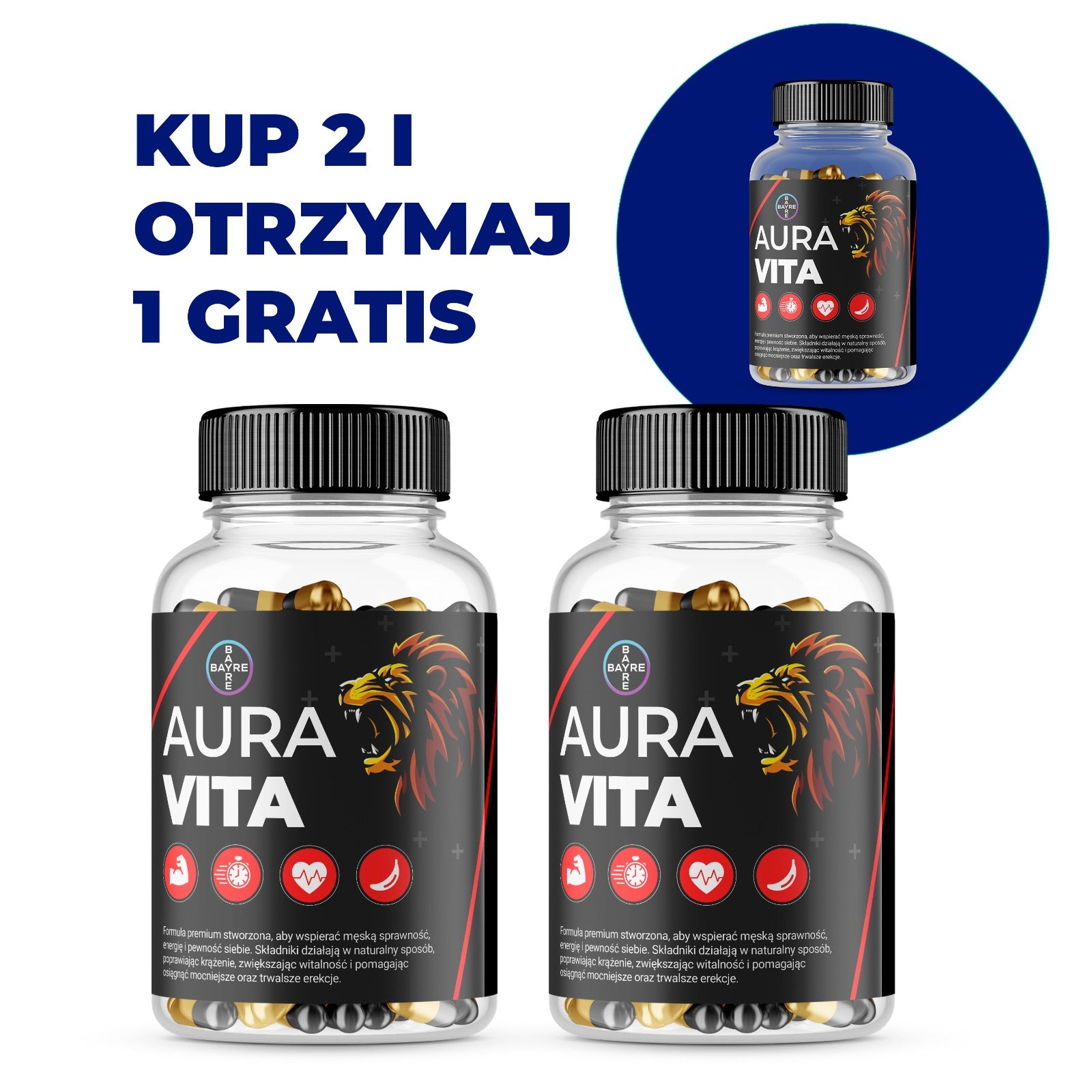 Kup 2, Otrzymaj 3 – Auravita – Zaawansowane Wsparcie Męskiej Sprawności